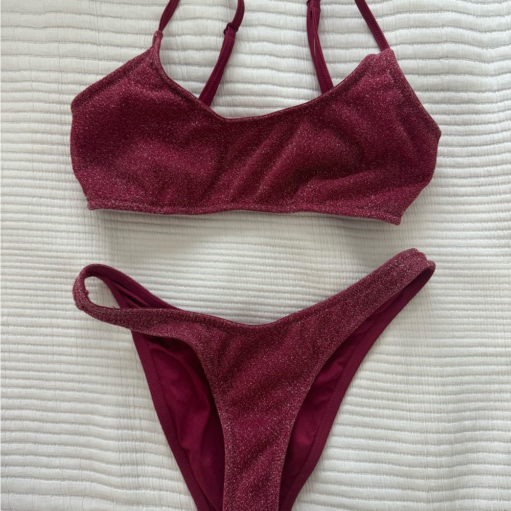 Triangl Sparkling Burgundy Bikini Set